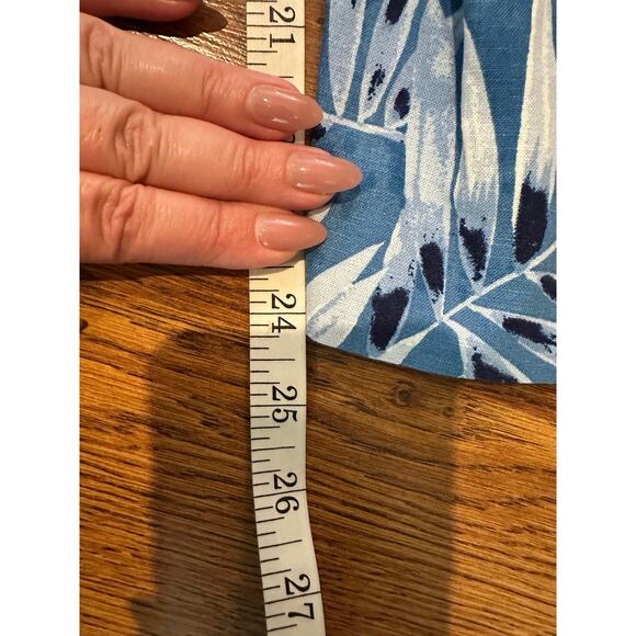 Jones New York Palm Print Linen Blend Cropped Pants – Blue | Women’s Sz L NWOT - Picture 9 of 9